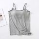thumbnail image 1 of Camisola modal con almohadilla para el pecho, ropa interior inalámbrica, copa integrada, camiseta de fondo ajustado, tirantes finos ajustables para mujer, 1 of 6