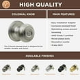 thumbnail image 6 of Copper Creek Hardware CK2030SS Colonial Privacy Knob, Satin Stain, 6 of 6