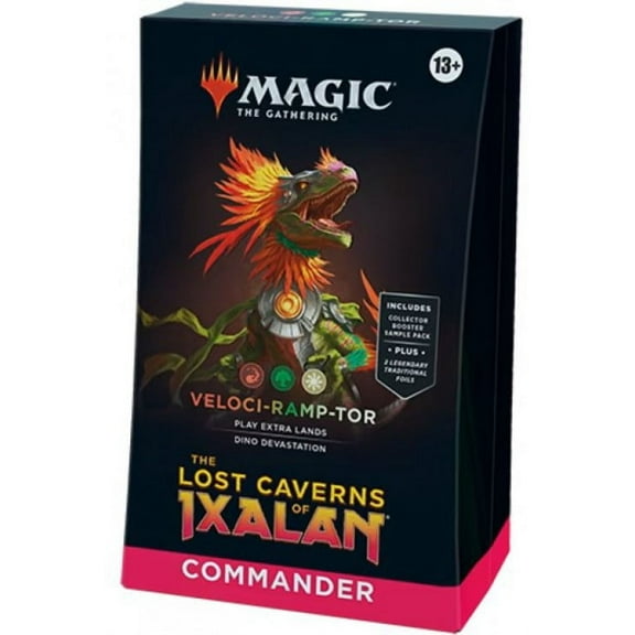 MtG Lost Caverns of Ixalan Veloci-Ramp-Tor Commander Deck (100 Card Deck, 2-Card Collector Booster Sample Pack & Accessories)