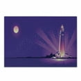 thumbnail image 1 of Moon Rays Cutting Board, Lighthouse and Coast Under Starry Night, Decorative Tempered Glass Cutting and Serving Board, in 3 Sizes, by Ambesonne, 1 of 2