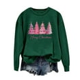 thumbnail image 4 of IROINNID Christmas Sweatshirts for Women Crewneck Long Sleeve Christmas Printed Pullover Loose Fitting Shirt,Green, 4 of 4