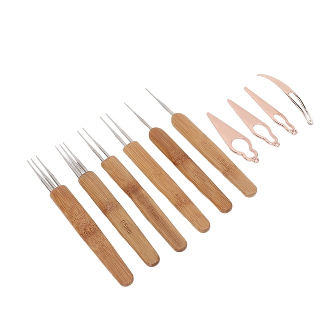 10pcs Dreadlocks Tool Set, Dreadlocks Needle Tools, Alloy Bamboo Crochet Hook Dreadlocks Kit For Hair Styling