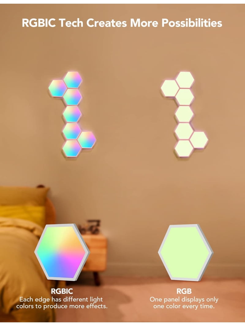 Govee Glide Hexa White Transparent Shell Dimmable LED Wall Lights