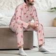 thumbnail image 7 of Yiaed Floral Strawberr Print Men’s Pajamas Set - Long Sleeve Button Down Sleep Shirt and Pajama Bottoms Sleepwear Set Mens Pjs Sets Men's Pajama Bottoms-XX-Large, 7 of 7