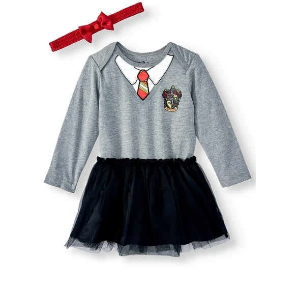 Harry Potter Baby Girls Cosplay Bodysuit Tutu Dress and Headband, 2-Piece Outfit Set