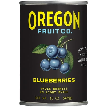 Oregon Fruit Canned Blueberries in Light Syrup, 15 oz Can