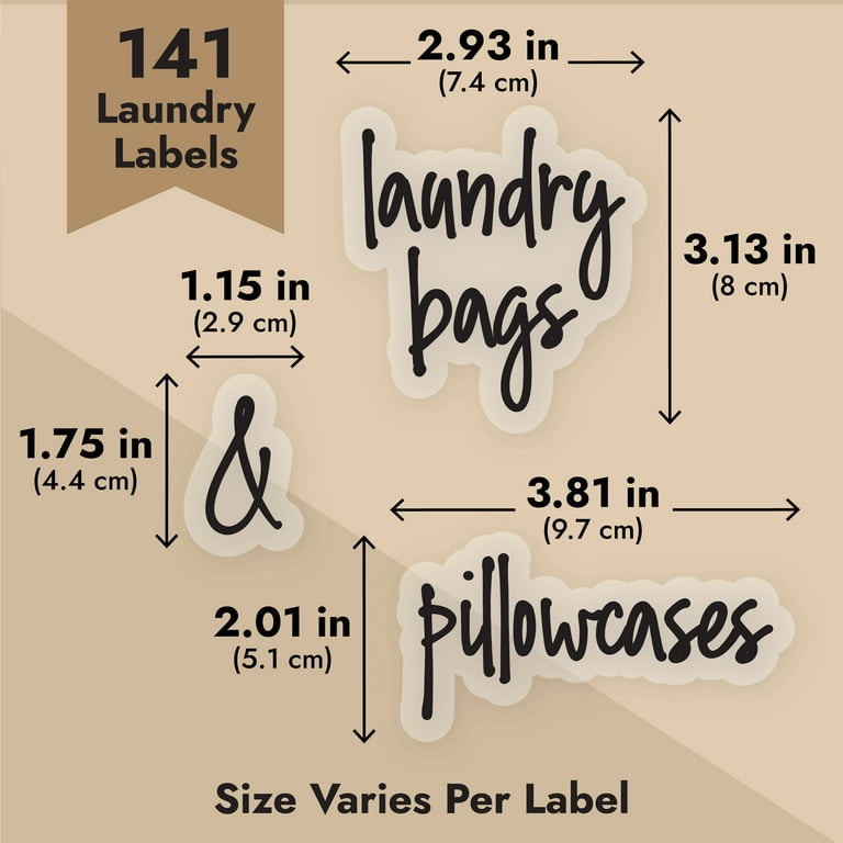 Talented Kitchen 141 Laundry Labels for Jars, Containers - Preprinted Black  Script Stickers for Linen Closet, Bathroom, Cleaning Supplies Organization  (Water Resistant) 