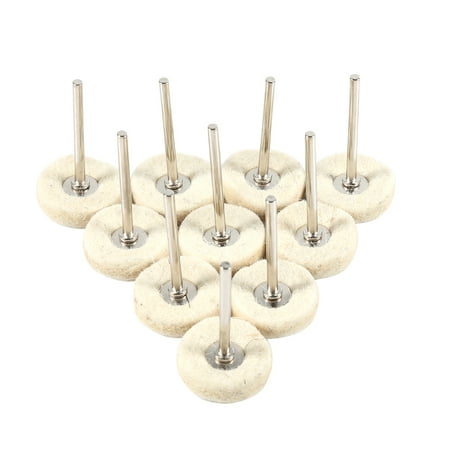 

10PCS 25MM Wool Felt Polishing Buffing Drill Grinder Wheel Brushes With Handle For Rotary Tool