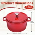 thumbnail image 4 of 5.5 QT Enameled Iron Dutch Oven Pot with Lid, Dual Handles, Non-Stick Coating for Bread Baking & Cooking, Red, 4 of 7
