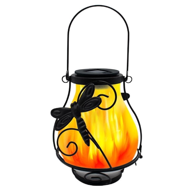 Linterna De Llama Solar Llamas Parpadeantes Luces Solares Al Aire Libre Linternas Colgantes Decoración Impermeable Linternas De Iluminación Cateissary HA041205-02