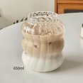 thumbnail image 1 of Taza de cristal Ins, vaso resistente al calor, vajilla transparente para té, jugo, leche, café, vasos de agua para el hogar, taza a rayas de 410/650/530ml, 1 of 5