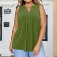 thumbnail image 4 of Posijego Plus Size Tank Tops for Women Dressy V Neck Blouse Sleeveless Pleated Casual Business Work Tops, 4 of 8