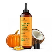 Botanic Hearth 100% Pure Pumpkin Castor Oil For Hair Growth | Infused with Pumpkin, Castor, Biotin | Hair Oil Repairs Dry Damaged Hair, Strengthening, Healthier - Hair Tonic, 6.7 fl oz