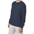 thumbnail image 4 of Hanes Men's Beefy-T Long Sleeve T-Shirt, Comfortable Crew Neck Classic Fit Tee, Navy, 3XL, 4 of 5