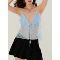 thumbnail image 4 of LMLYSoH Women Tank Tops Lace Tie-Up Halter Neck Casual Vests Summer Backless Sleeveless Tops Streetwear, 4 of 7