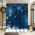 thumbnail image 6 of Christmas Shower Curtain, Blue Christmas Snowflakes Shower Curtains for Bathroom Decor, Blue Winter Holiday Shower Curtain, Xmas Funny Glitter Sparkle Fabric Cloth Bath Curtain, 72x72 Inch, 6 of 6