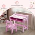 thumbnail image 4 of Winado 2 pcs Toddler Table and Chair Set, Kids Study Desk for Studying, Student Writing Table with 2 Draws for 2-8 Learner, Pink, 4 of 8