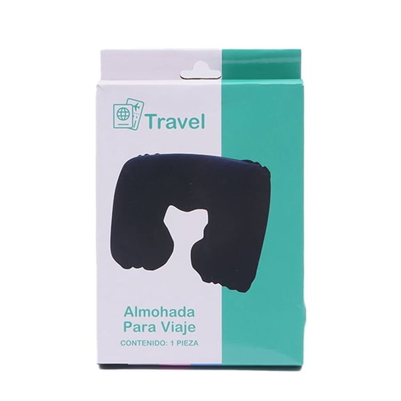Almohada Prichos para Viaje de Policloruro de Vinilo Negro