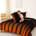 thumbnail image 5 of jejeloiu Modern Geometric Pattern Full Size Comforter Sets For Girls,Gradient Lines Art Bedding Sets For Kids,Reversible,3-Piece, 5 of 8