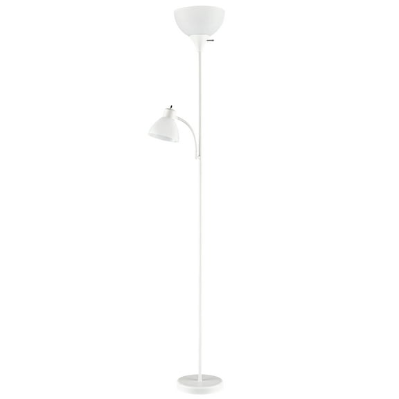 Mainstays 72‘’ White Combo Floor Lamp with Reading Lamp, Modern Design