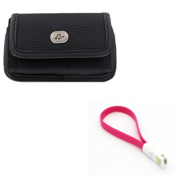 Case Belt Clip w Short USB Cable for iPhone 8/7/6S/6 - Rugged Holster Canvas Cover Pouch, Charger Cord Power Wire Fast Charge for iPhone 8/7/6S/6 Models