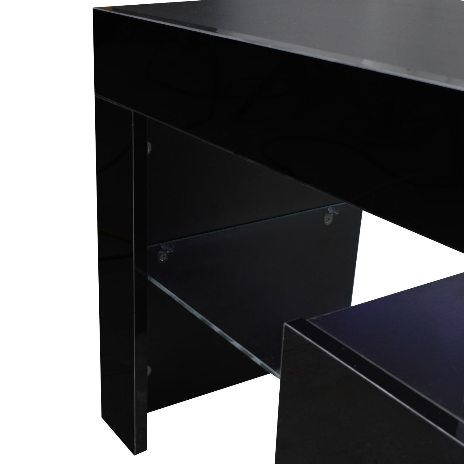 Kadyn Entertainment Center TV Stand, MDF TV Console with LED Light, Modern High-Gloss TV Cabinet for TVs up to 55", Black Kadyn Entertainment Center TV Stand, MDF TV Console with LED Light, Modern High-Gloss TV Cabinet for TVs up to 55", Black