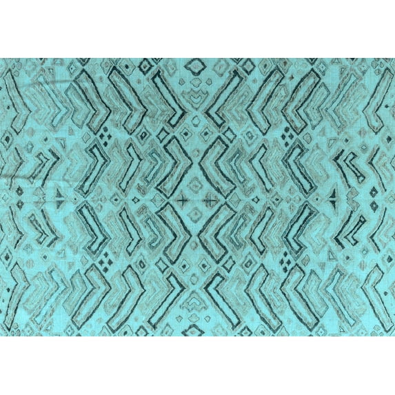 Ahgly Company Indoor Rectangle Solid Light Blue Modern Area Rugs, 2' x 3'