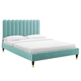 thumbnail image 2 of Modway Reagan Full Performance Velvet Platform Bed in Mint, 2 of 10