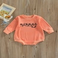 thumbnail image 2 of Barboteuse de Printemps pour Bébé Imprimé Lettres Orange Manches Longues Col Rond 0-24 Mois, 2 of 7