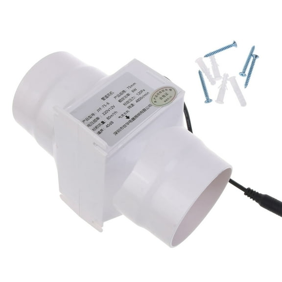 Small 3 Inch 75mm Exhaust Fan 12V Low Noise Inline Blower Small Space Ventilation for Effective Ventilation Solution