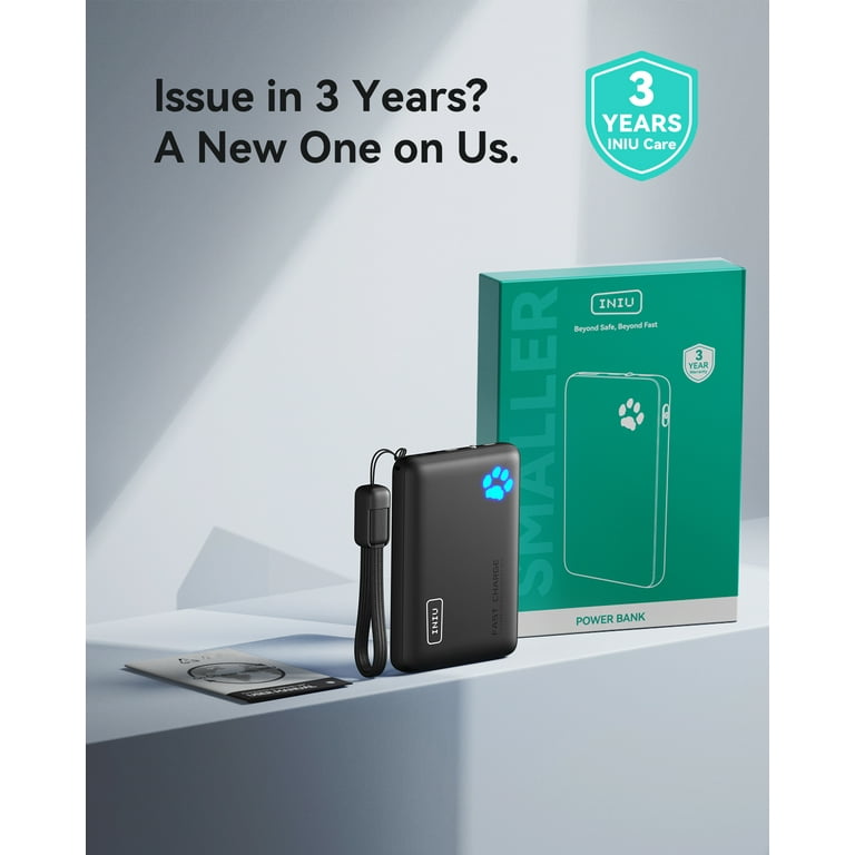 INIU Portable Charger, 10000mAh Slim External Battery Pack, 45W