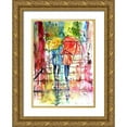 thumbnail image 1 of Kovacs, Anna Brigite 24x32 Gold Ornate Wood Framed with Double Matting Museum Art Print Titled - Raining, 1 of 4