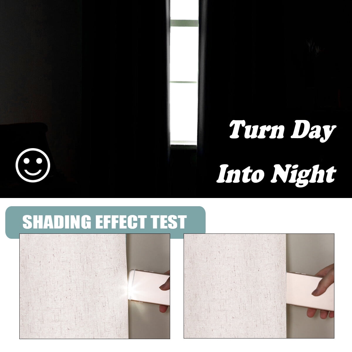 H.VERSAILTEX Ivory Blackout Grommet Curtains, 100% Blackout Linen Curtains, 42 x 84 Inches, 2 Panels