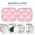 thumbnail image 6 of Kll Pink Flamingo Windshield Sun Shade 2-Piece Foldable Car Front Window Sunshade For Most Sedans Suv Truck - Auto Sun Blocker Visor Protector Blocks Max Uv Rays - Large, 6 of 7