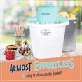 thumbnail image 7 of Nostalgia 4-Quart Ice Cream Machine, Vintage Electric Ice Cream Maker with Clear Lid, White/Blue, 7 of 7