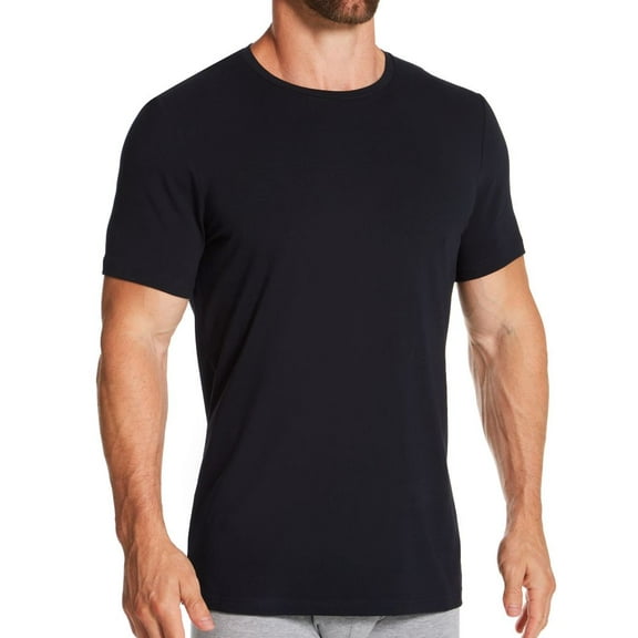 Men's Bread and Boxers 101 Organic Cotton Slim Fit Crew Neck T-Shirt (Dark Navy L)