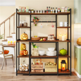 thumbnail image 3 of LUVODI 5-Tier Bakers Rack 67" High Kitchen Hutch Cabinet Microwave Stand Storage Shelf Rack with 6 Hooks, 3 of 10