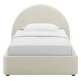 thumbnail image 5 of Resort Performance Velvet Arched Round Twin Platform Bed in Alabaster, 5 of 9