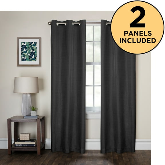 Smart Curtains Kelsey Light Zero 100% Blackout Window Curtains, 40" x 84", Black, 2 Panels