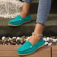 thumbnail image 2 of Buckle Round Toe Flat Loafers Flock Flexible Rubber Outfit All Season Walking Shoes, 2 of 8