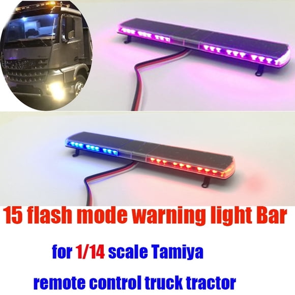 15 Flash Modes Warning Light Bar for 1/14 Scale Tamiya Remote Control Truck Tractor SCANIA 620 470 730 FH16 ACTROS 1851 3363