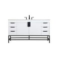thumbnail image 3 of Elegant Decor Eugene 60" Aluminum MDF Single Bathroom Vanity in White, 3 of 8