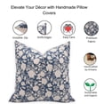thumbnail image 4 of Fabdivine Block Print Throw Pillow Cover, 18x18 Inch Duck Canavs Decorative Cushion Cover, Floral Print Boho Design Blue Pillow Cover for Sofa and Couch, 4 of 5