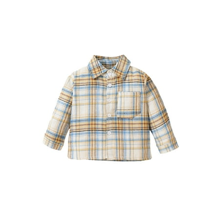 

Bagilaanoe Toddler Baby Boys Shirts Plaid Turn-Down Collar Long Sleeve Blouses 1T 2T 3T 4T 5T 6T Kids Spring Fall Casual Tops with Pockets