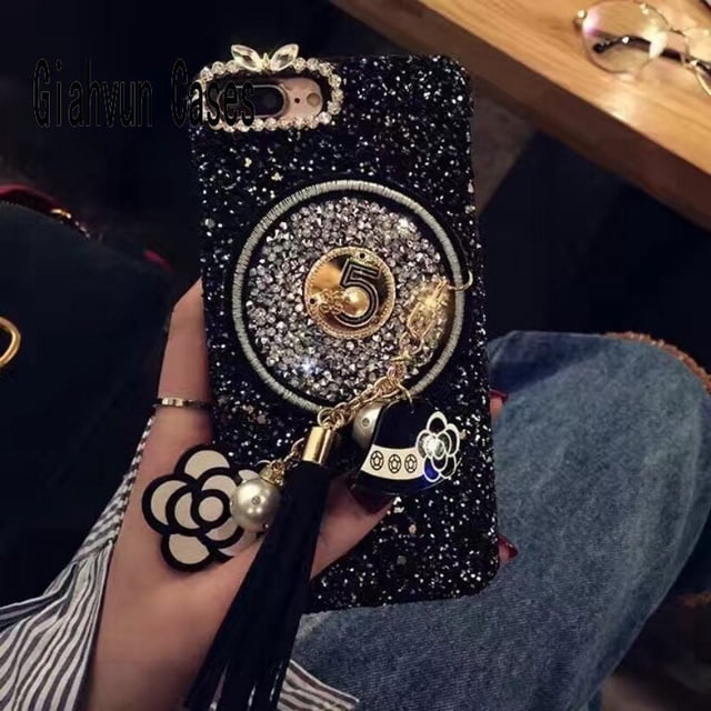 Funda de teléfono con borla de metales y flores para iPhone 14 13 11 12 pro X XR XS MAX 8 8plus 7 6 6S plus 13 mini para Samsung S21 S22 Fivean unisex