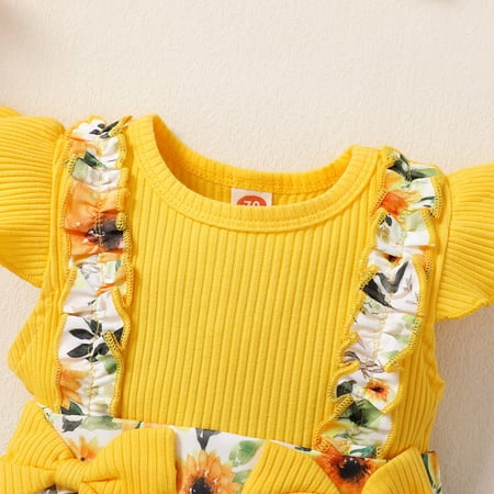 

Gubotare Baby Bodysuit Sets Winter Jumpsuit For Baby Boy Baby Girl Boy Clothes Pumpkin Patch Outfit Oversized Long Sleeve Romper Sweatshirt Onesie Infant Fall Clothes Yellow 12 Months