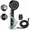 thumbnail image 1 of Water Saving Shower Head, 5 Modes Economical Shower Head, 1.5m Shower Head Hose With Water Stop Trim, High Pressure Shower Head (black), 1 of 4