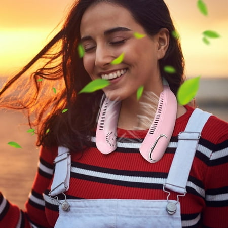 

Portable Neck Fan Wearable Personal Fan 360°Cooling Leafless Adjustable Neck FanUsb New Neck Hanging Fan Ultra-silent Neck Hanging Outdoor Fan Portable Rechargeable Leafless Neck Hanging Fan