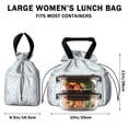 thumbnail image 5 of Pioneer Flower Floral Print Pattern Drawstring Lunch Bag Women - Drawstring Lunch Bag Insulated for Work Office - Stain-Resistant Large Lunchbags for Women with Multi-Pockets, 5 of 6