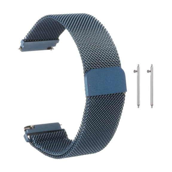 Uxcell Stainless Steel Mesh Watch Band 20mm Quick Release Metal Replacement Watch Strap with Magnetic Buckle for Men Women, Blue